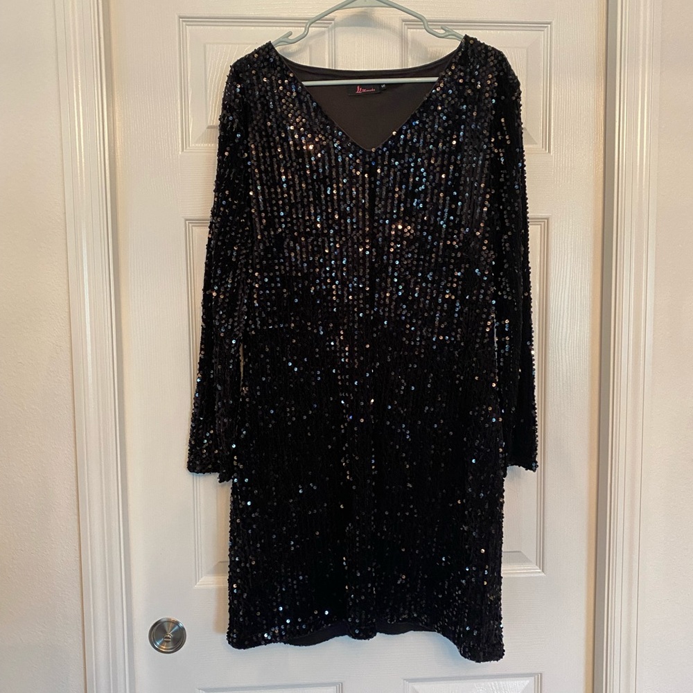 Black sequin dress